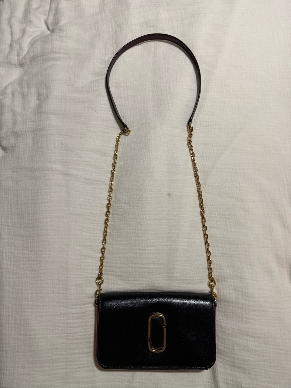 Marc Jacobs Black snapshot camera bag Crossbody Chain Bag with Gold Hardware